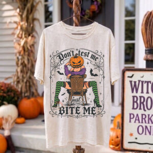 Just Bite Me PNG Digital Download, Gothic Pumpkin Design, Aesthetic Halloween Shirt Graphic