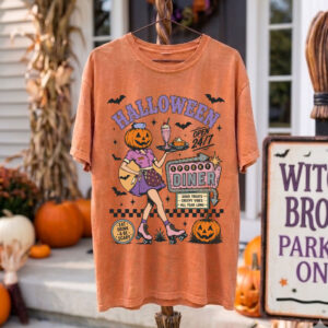 Spooky Diner PNG | Retro Halloween PNG | Vintage Pumpkin PNG Sublimation Fall Cafe Design