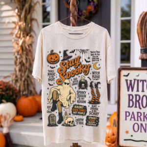 Stay Spooky PNG Digital Download, Halloween Collage Design, Aesthetic Retro Witch Shirt Graphic