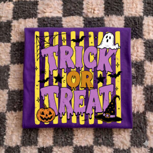 Trick or Treat PNG Digital Download, Cute Halloween Design, Retro Slime Shirt Graphic